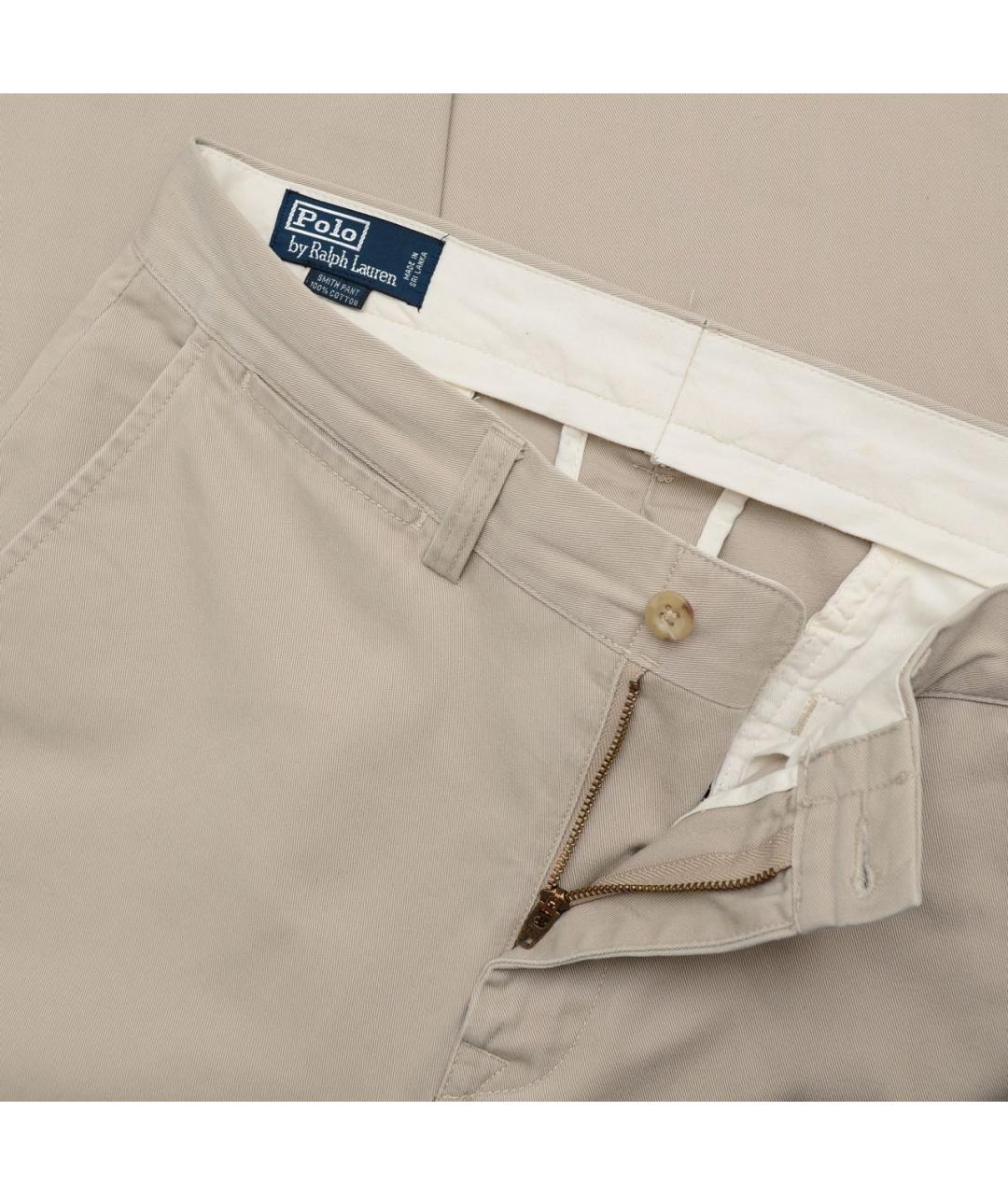 POLO RALPH LAUREN Бежевые хлопковые брюки чинос, фото 3