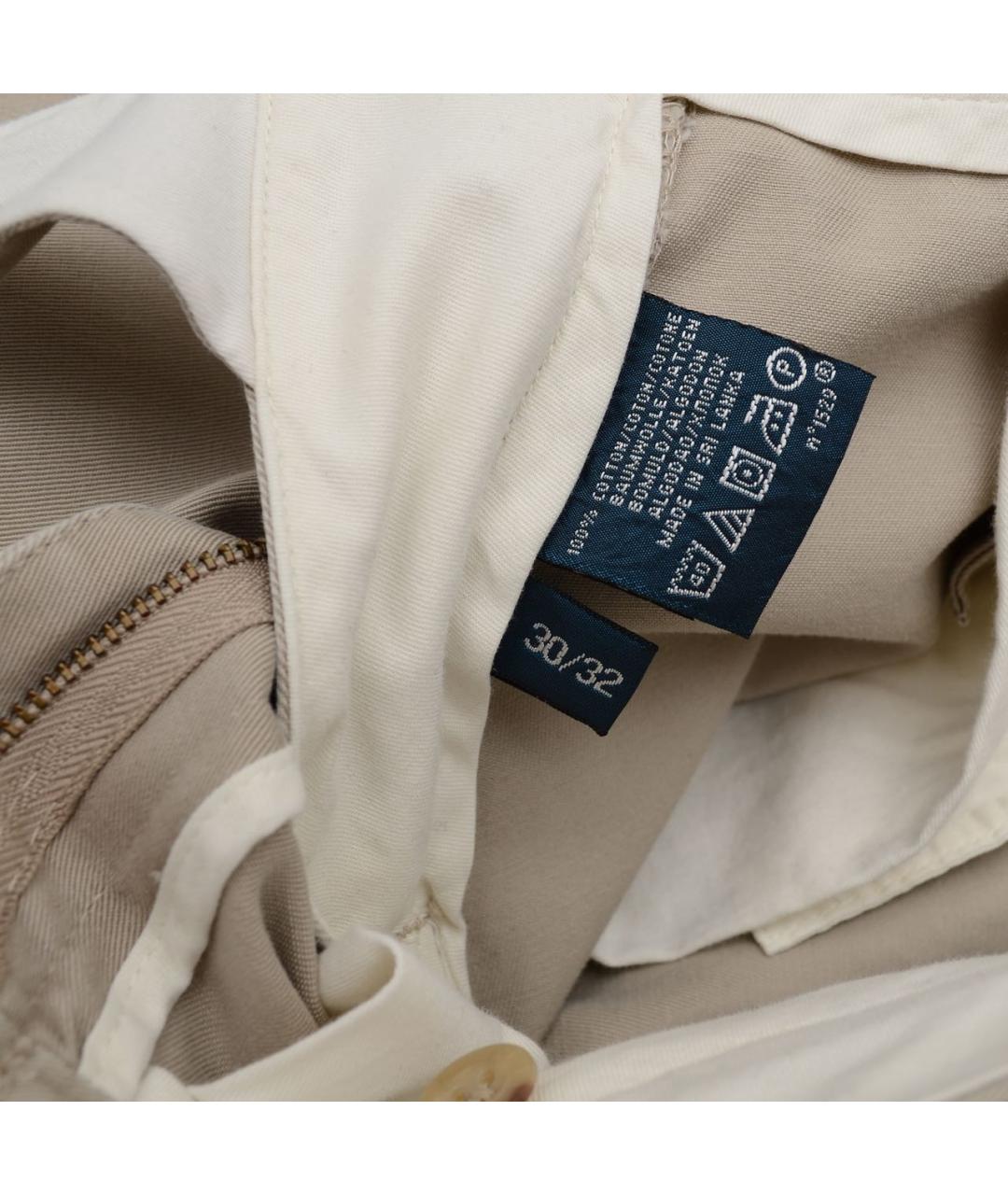 POLO RALPH LAUREN Бежевые хлопковые брюки чинос, фото 4