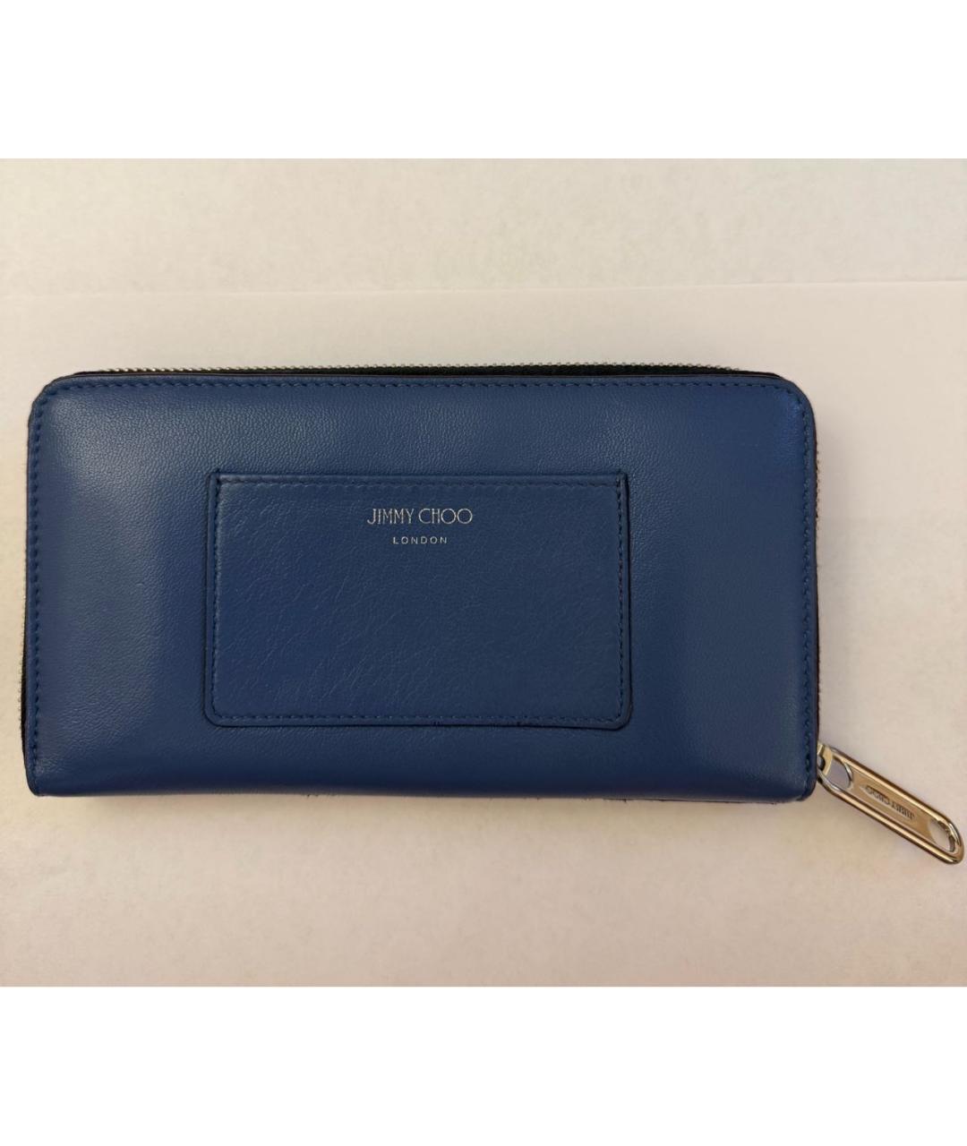 JIMMY CHOO Синий кожаный кошелек, фото 7