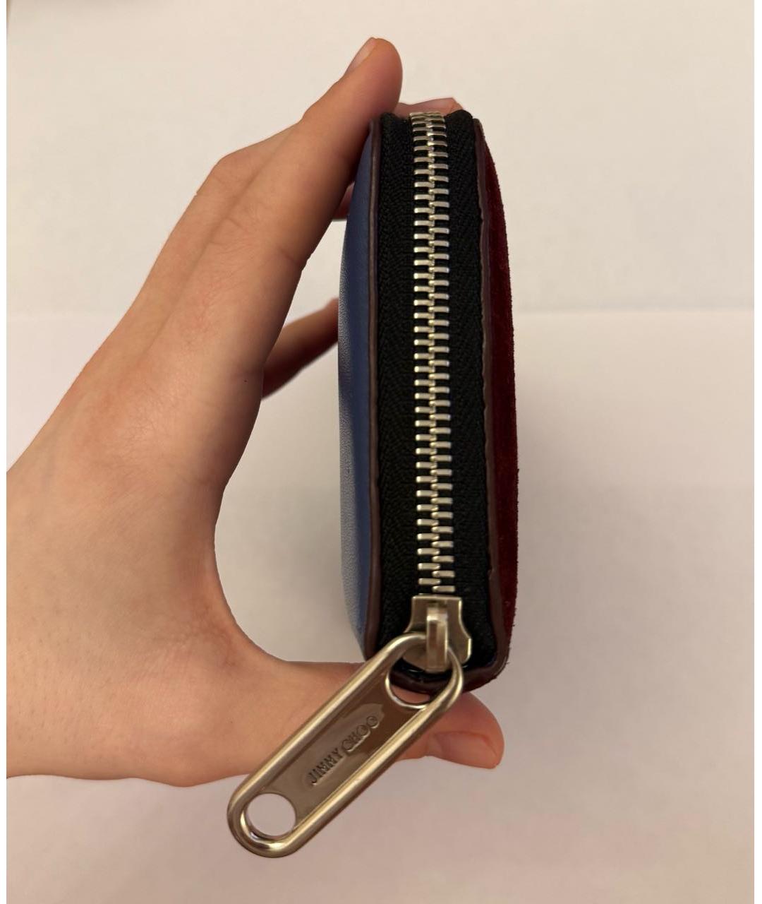 JIMMY CHOO Синий кожаный кошелек, фото 2