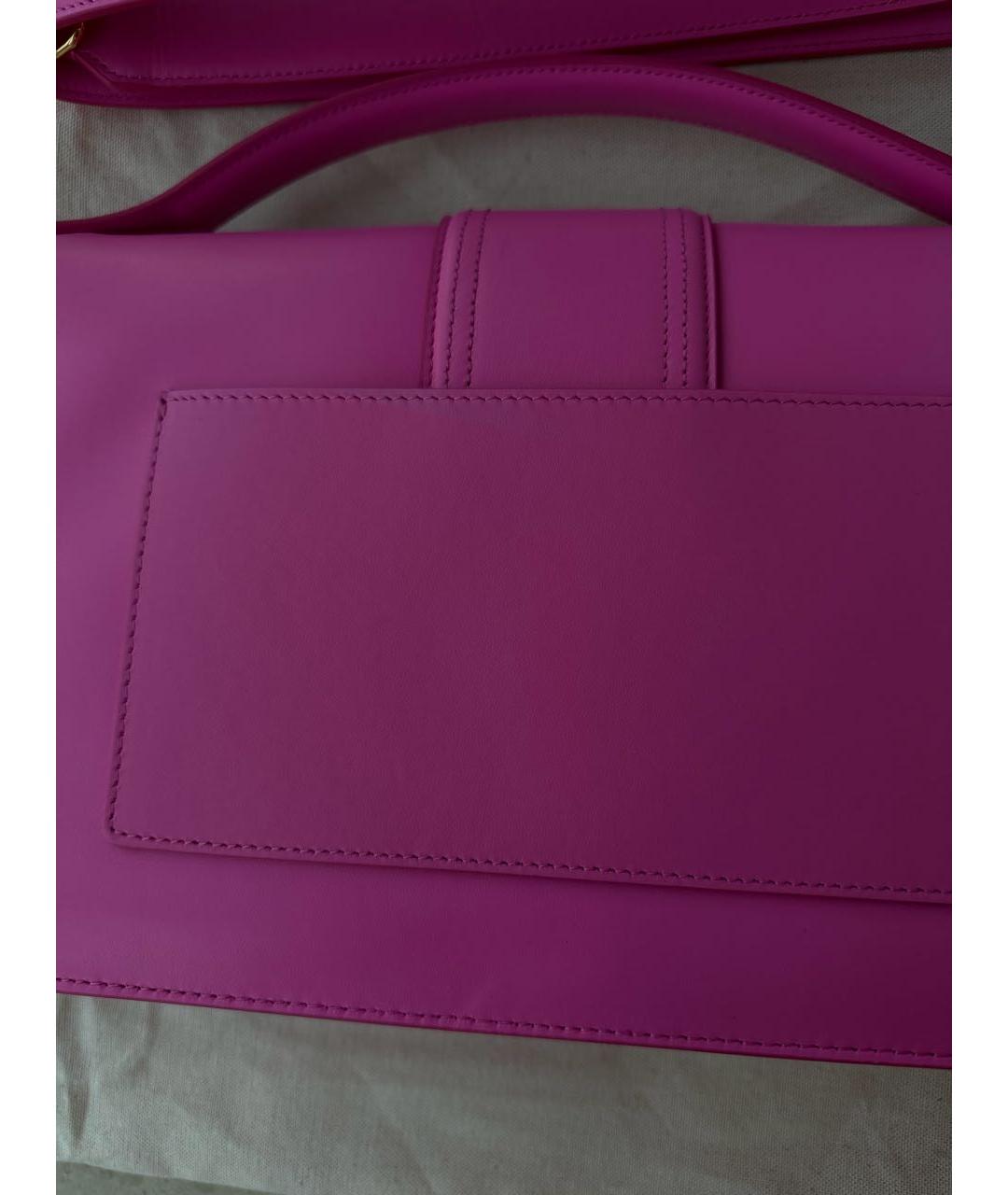 JACQUEMUS Фуксия кожаная сумка с короткими ручками, фото 6