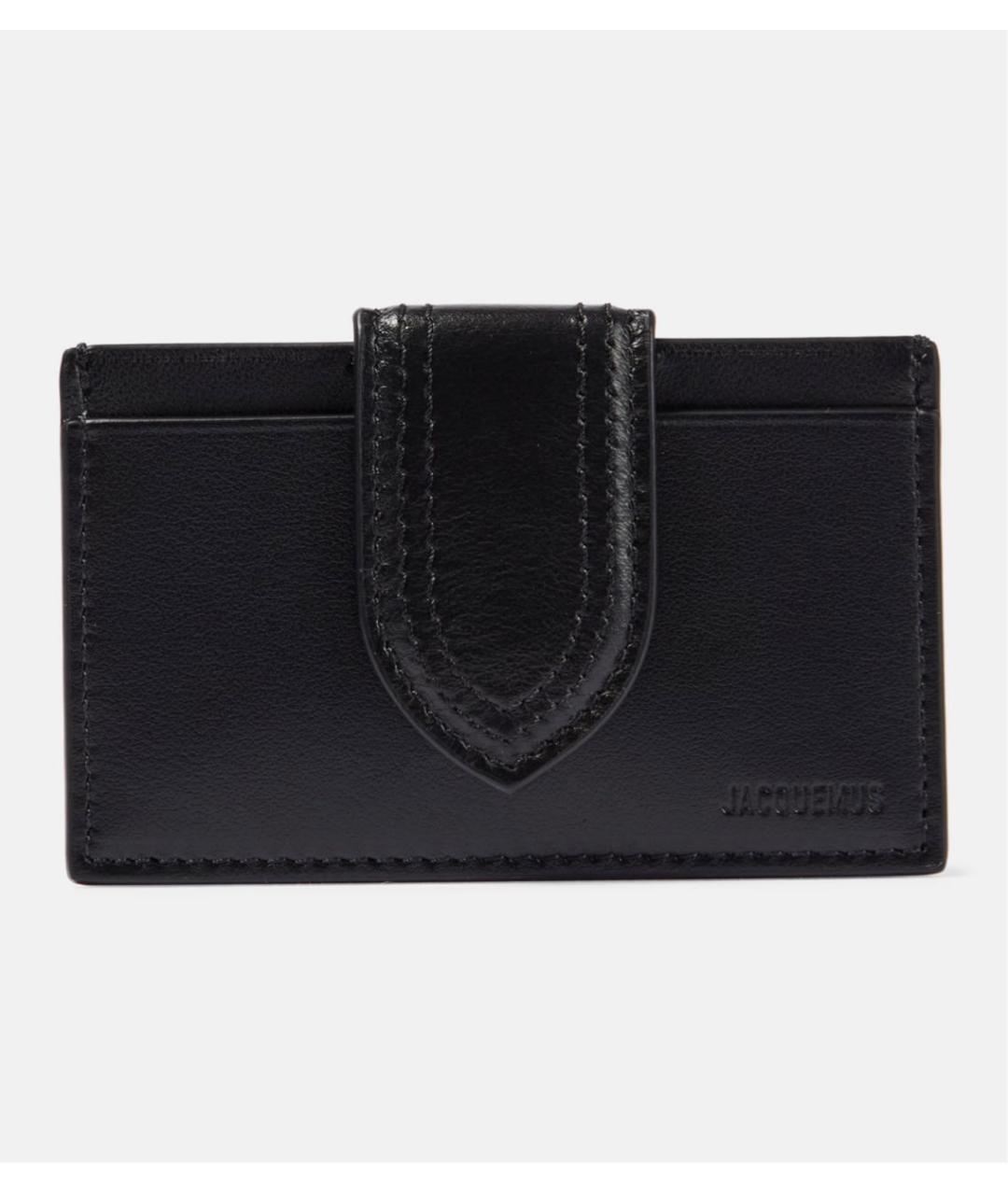 JACQUEMUS Черный кожаный кардхолдер, фото 5