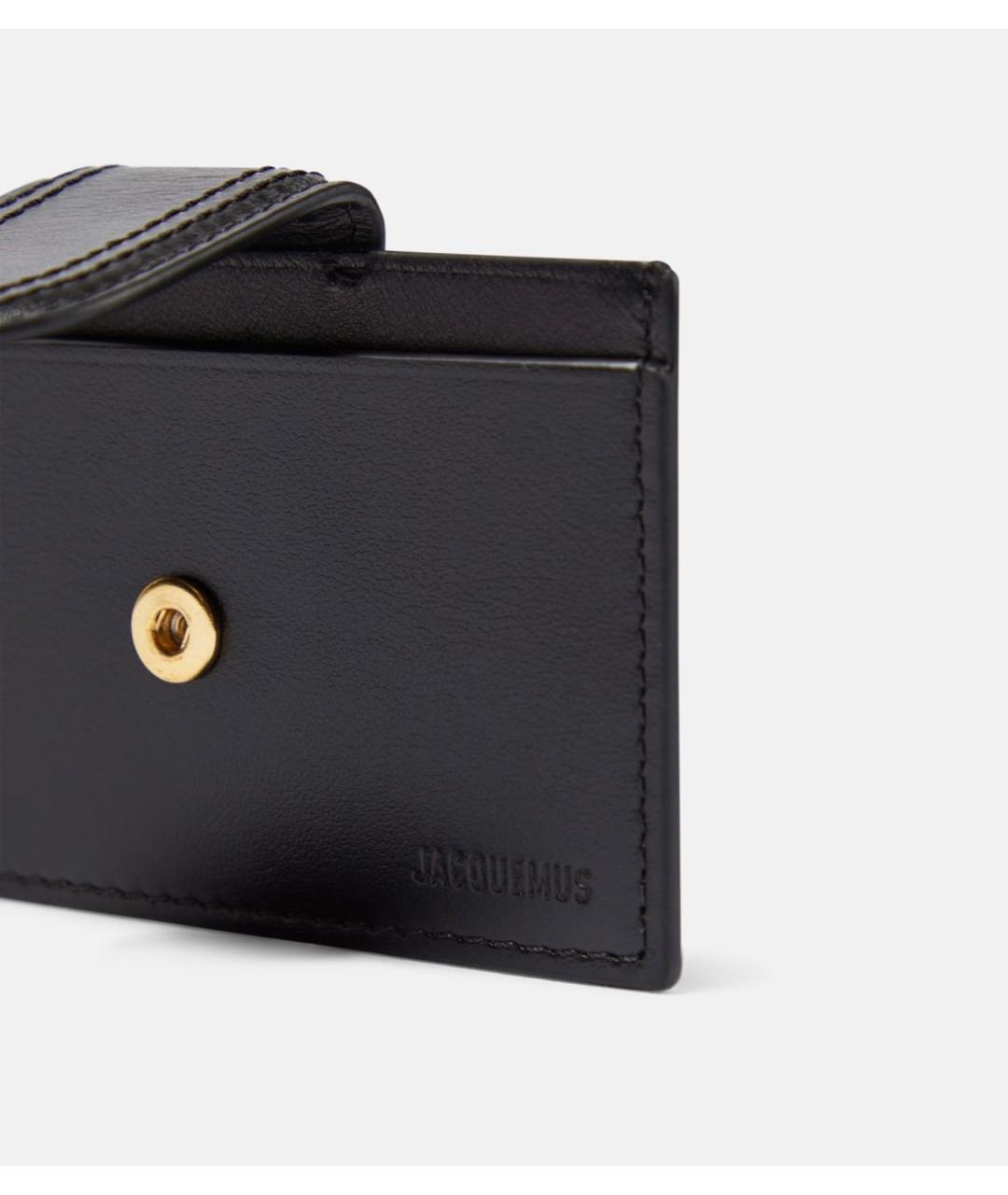 JACQUEMUS Черный кожаный кардхолдер, фото 3