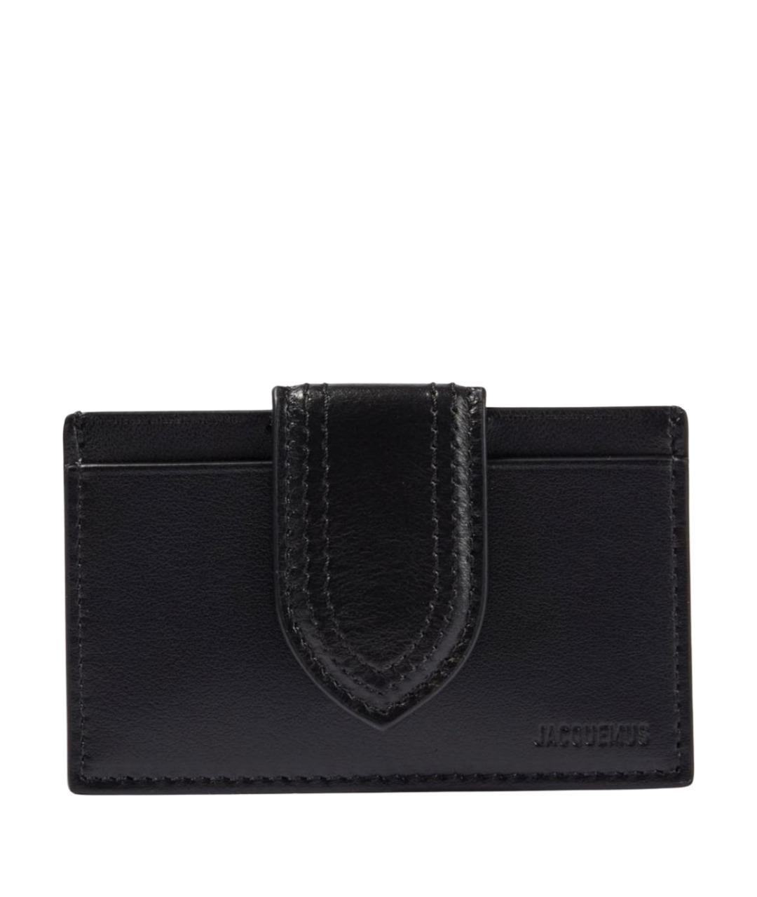 JACQUEMUS Черный кожаный кардхолдер, фото 1