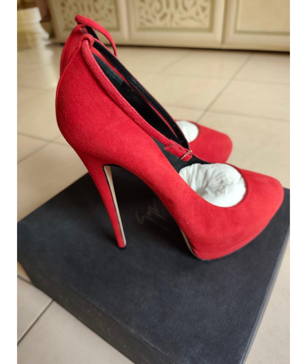 GIUSEPPE ZANOTTI DESIGN Красные замшевые туфли, фото 8