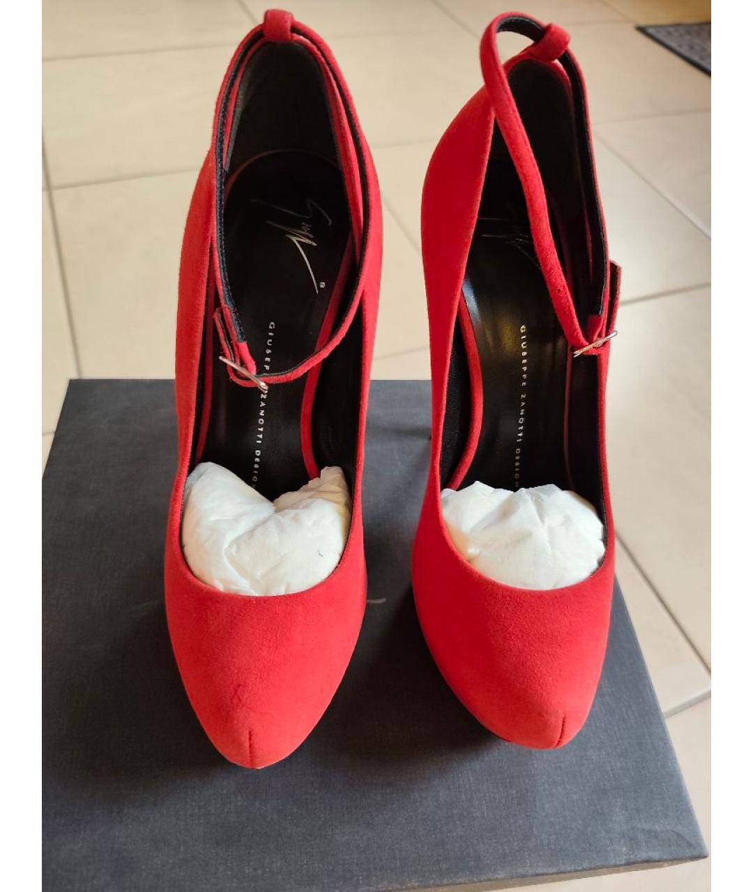GIUSEPPE ZANOTTI DESIGN Красные замшевые туфли, фото 3