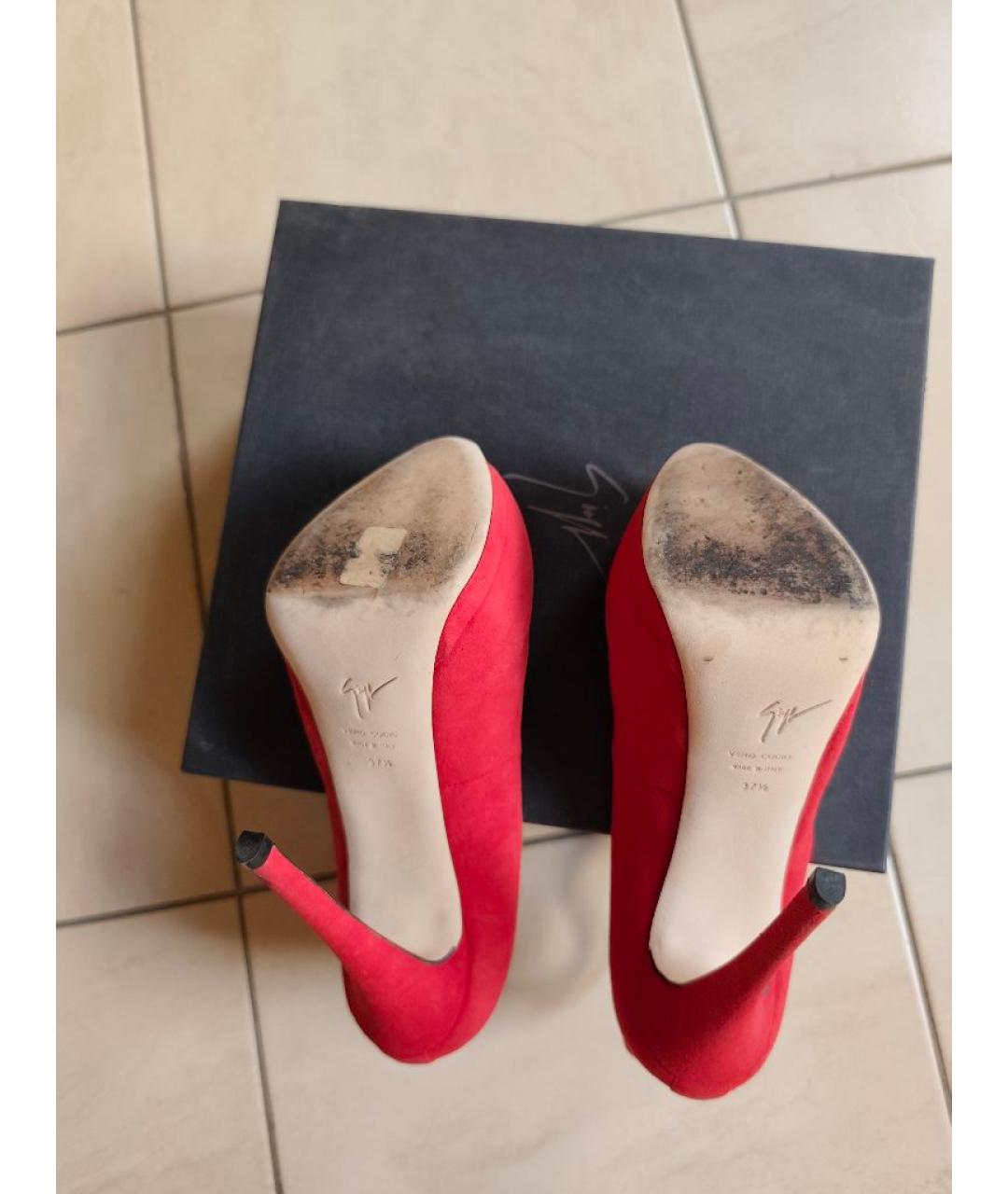GIUSEPPE ZANOTTI DESIGN Красные замшевые туфли, фото 5