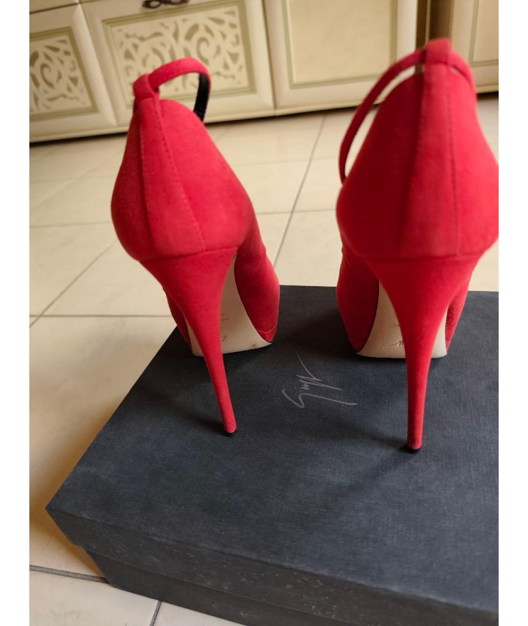 GIUSEPPE ZANOTTI DESIGN Красные замшевые туфли, фото 4