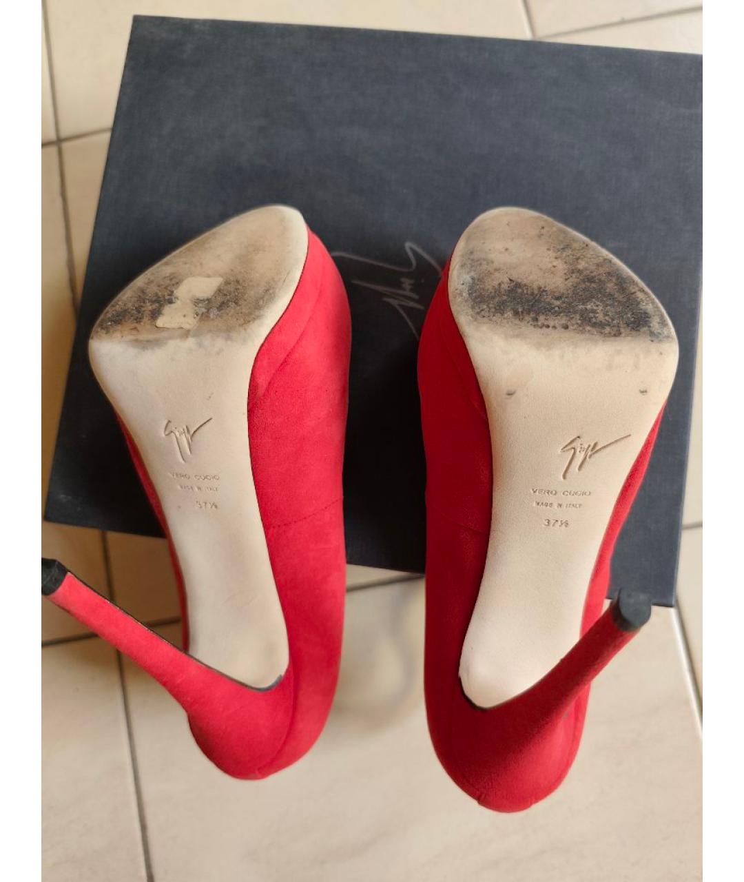 GIUSEPPE ZANOTTI DESIGN Красные замшевые туфли, фото 7