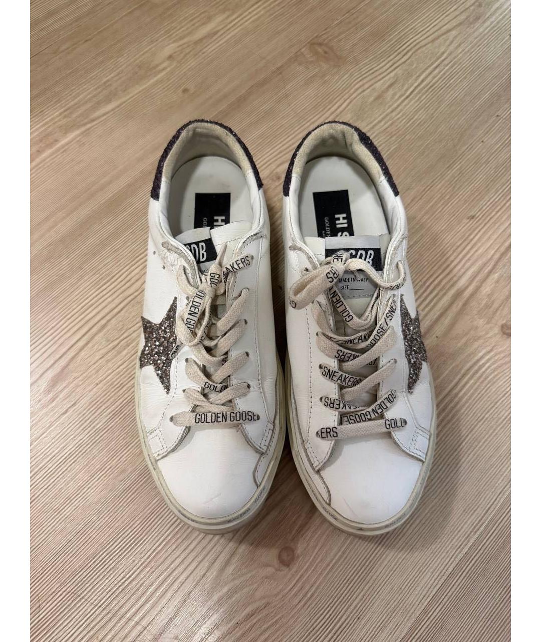 GOLDEN GOOSE DELUXE BRAND Белые кожаные кроссовки, фото 3