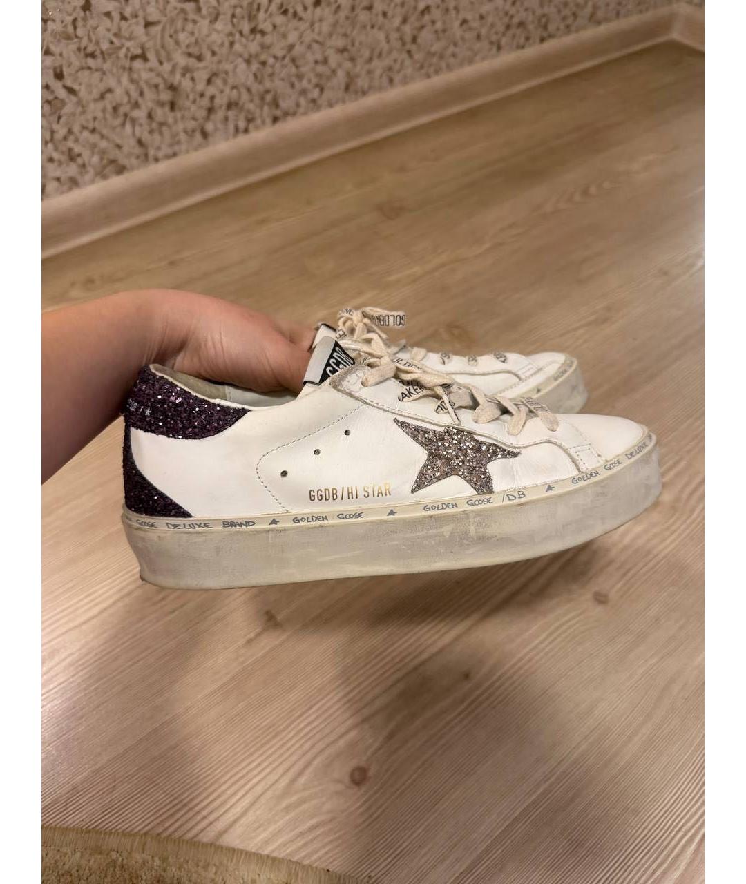 GOLDEN GOOSE DELUXE BRAND Белые кожаные кроссовки, фото 6