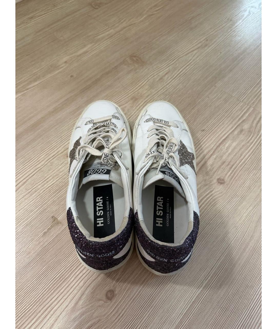 GOLDEN GOOSE DELUXE BRAND Белые кожаные кроссовки, фото 4