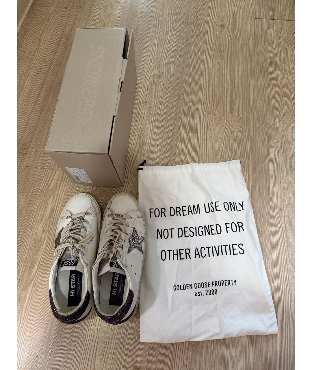 GOLDEN GOOSE DELUXE BRAND Белые кожаные кроссовки, фото 5