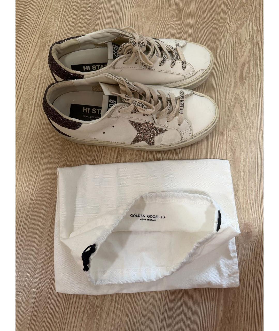 GOLDEN GOOSE DELUXE BRAND Белые кожаные кроссовки, фото 2