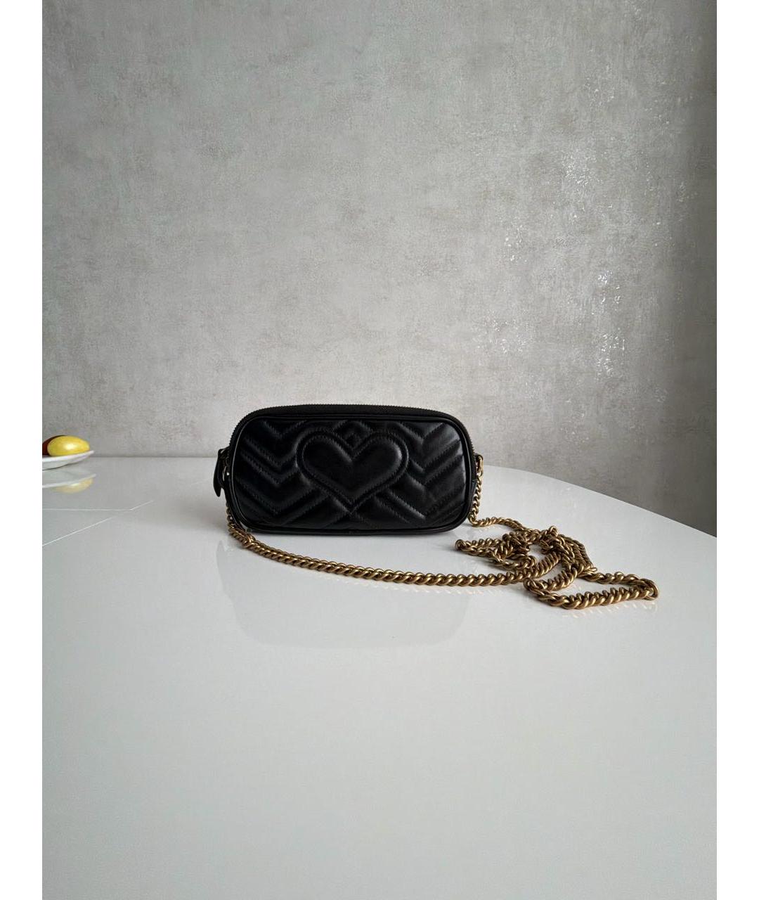 GUCCI Черная кожаная сумка через плечо, фото 3