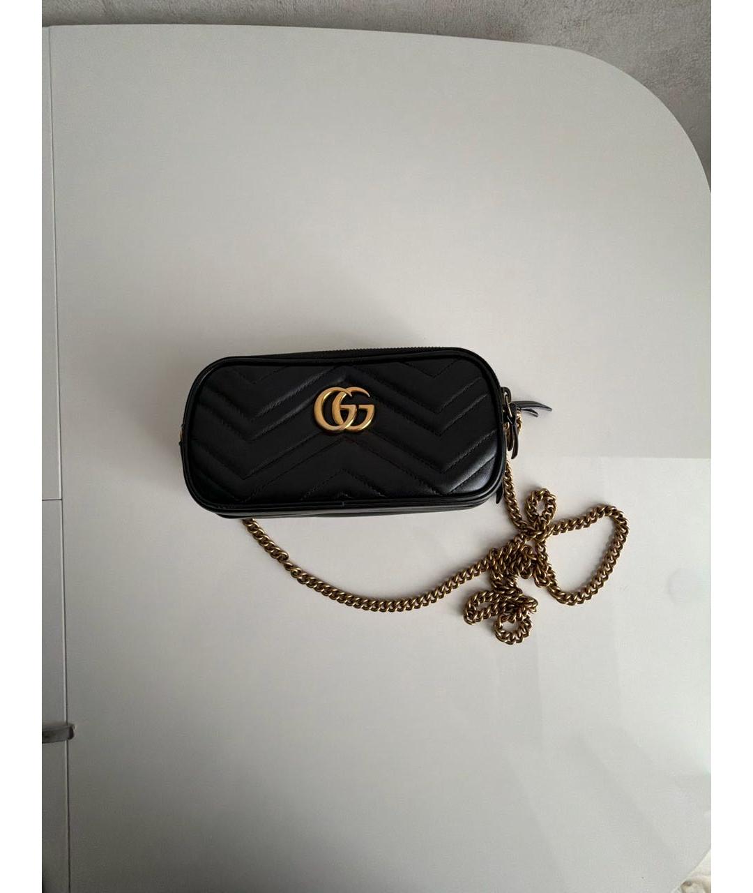 GUCCI Черная кожаная сумка через плечо, фото 5