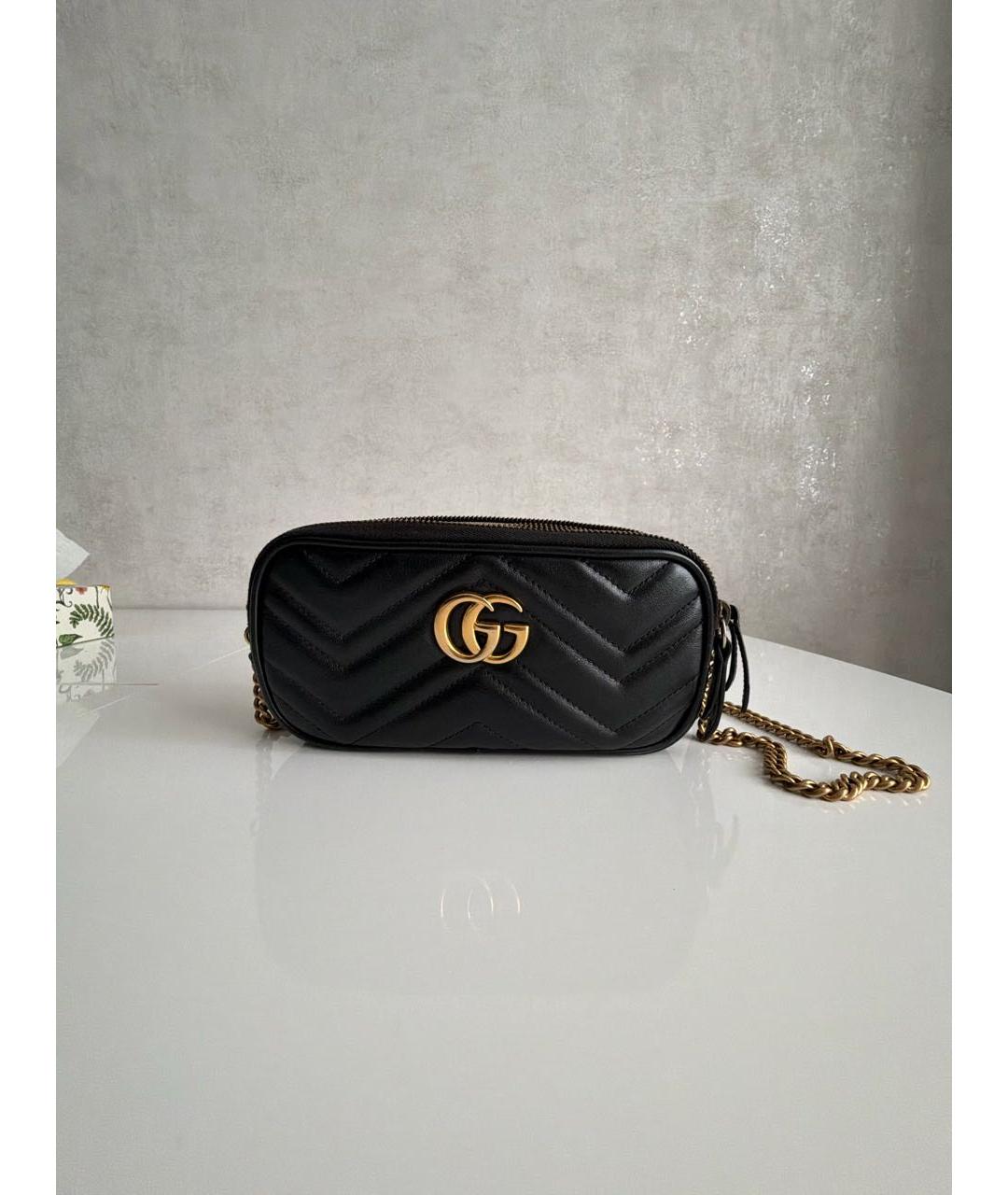 GUCCI Черная кожаная сумка через плечо, фото 8