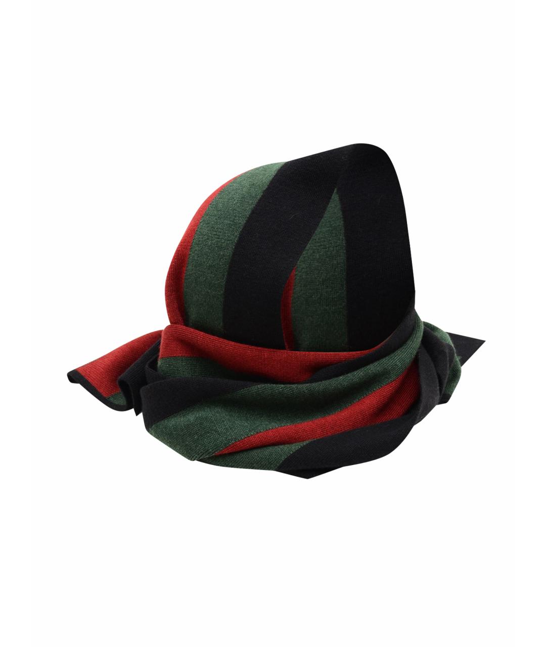 GUCCI Черный шелковый шарф, фото 1