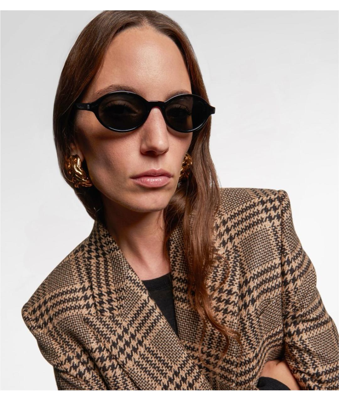 SAINT LAURENT Черные пластиковые солнцезащитные очки, фото 4