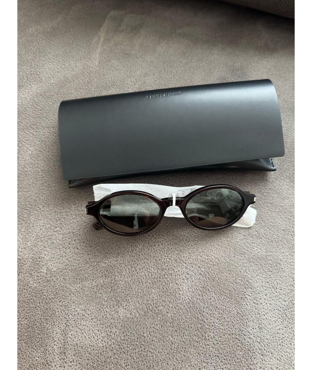 SAINT LAURENT Черные пластиковые солнцезащитные очки, фото 5