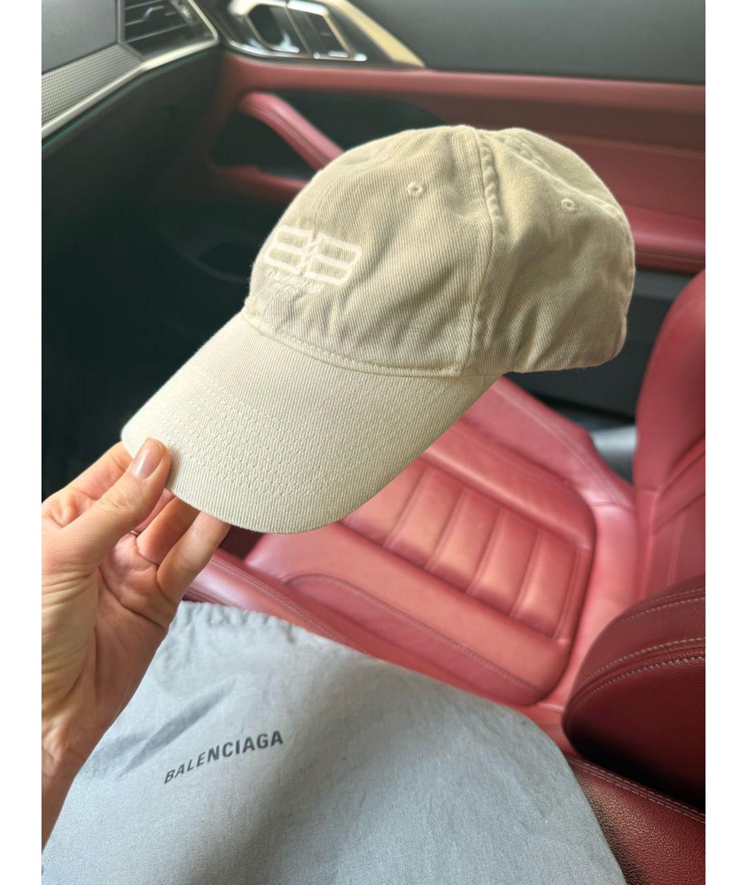 BALENCIAGA Бежевая хлопковая кепка, фото 3