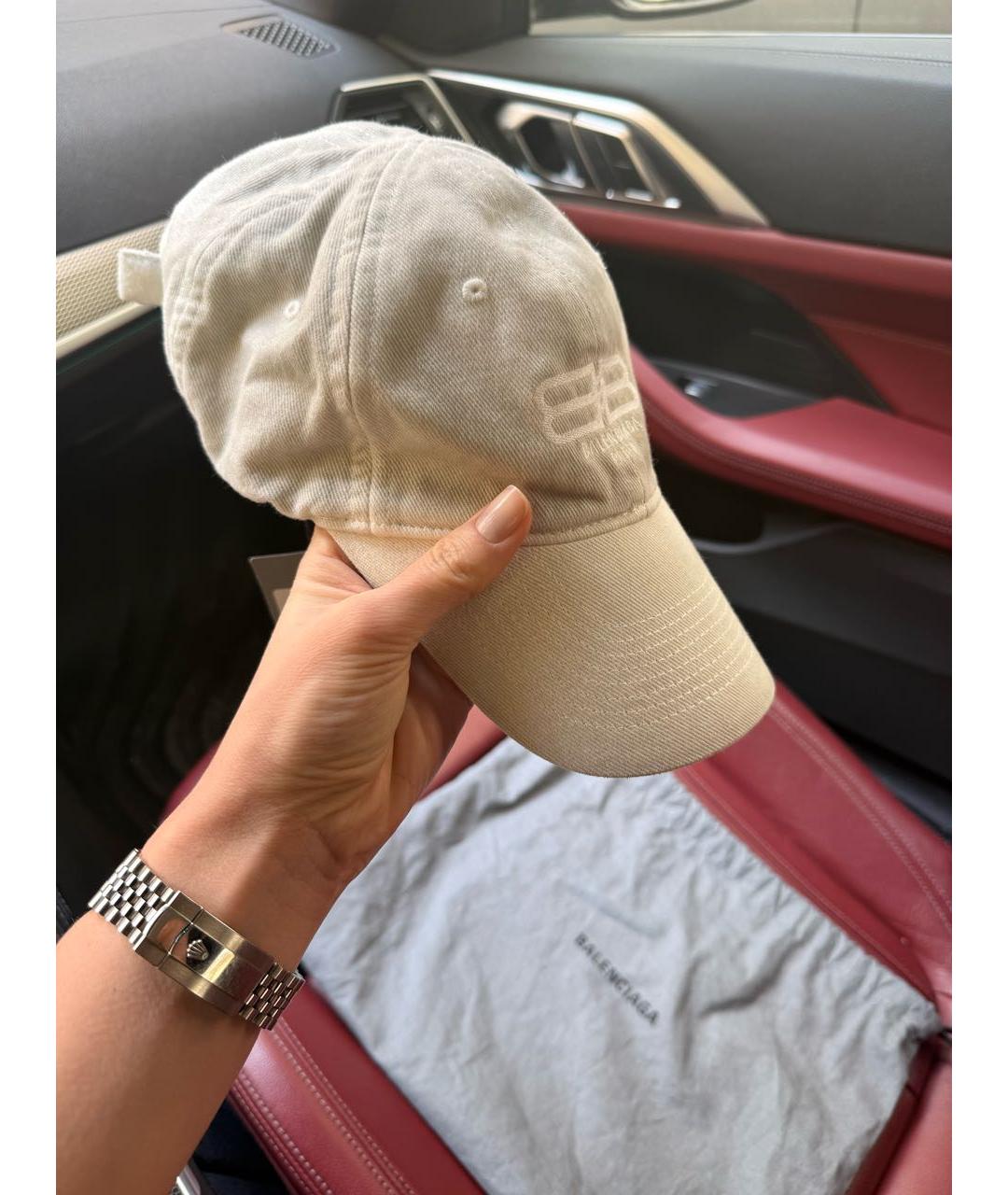 BALENCIAGA Бежевая хлопковая кепка, фото 8