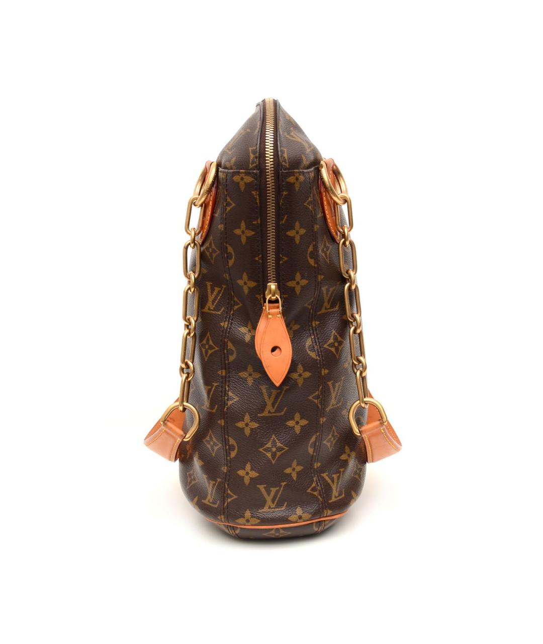 LOUIS VUITTON Коричневая тканевая дорожная/спортивная сумка, фото 3