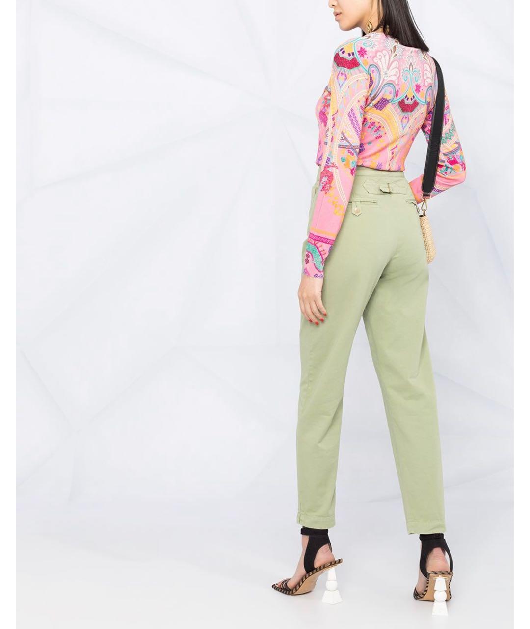 ETRO Зеленые хлопковые прямые джинсы, фото 3