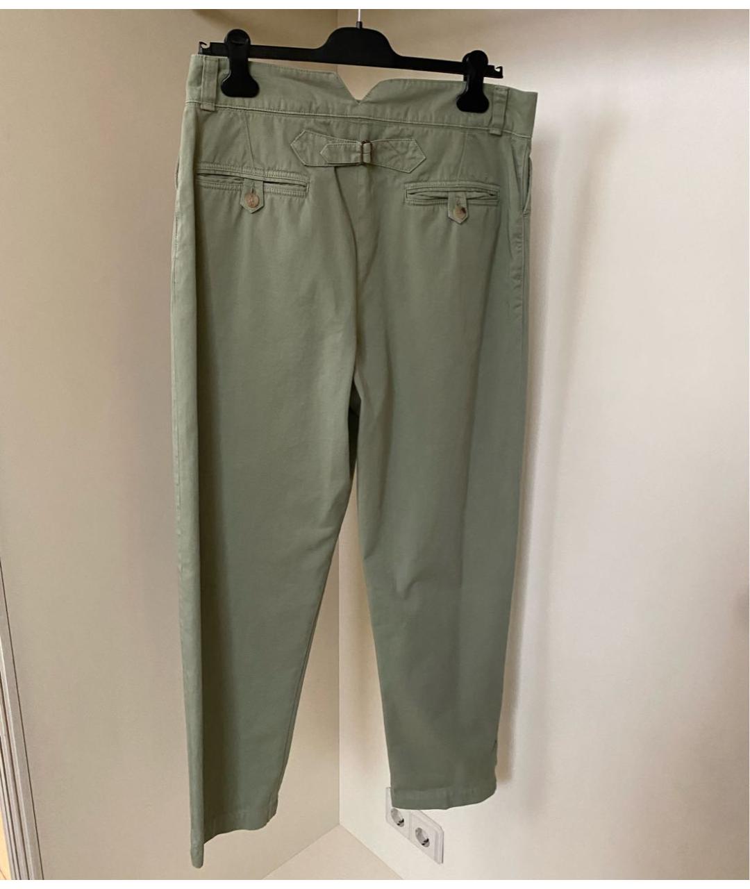 ETRO Зеленые хлопковые прямые джинсы, фото 5