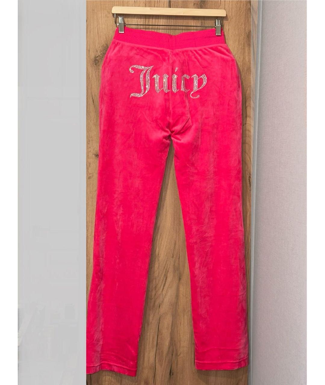 JUICY COUTURE Розовый велюровый костюм с брюками, фото 2