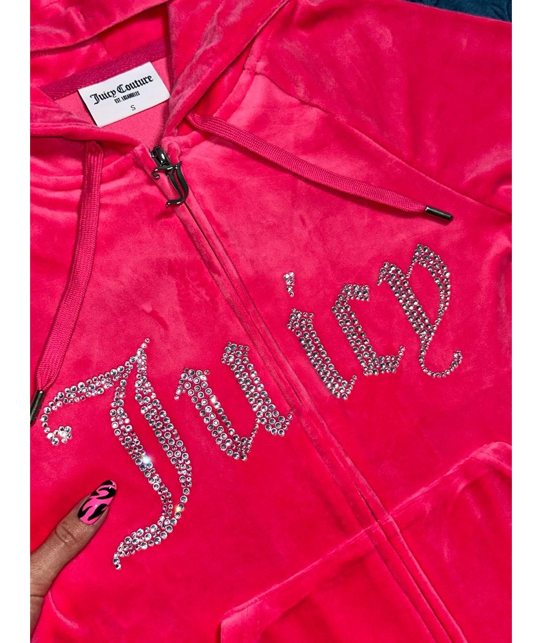 JUICY COUTURE Розовый велюровый костюм с брюками, фото 7