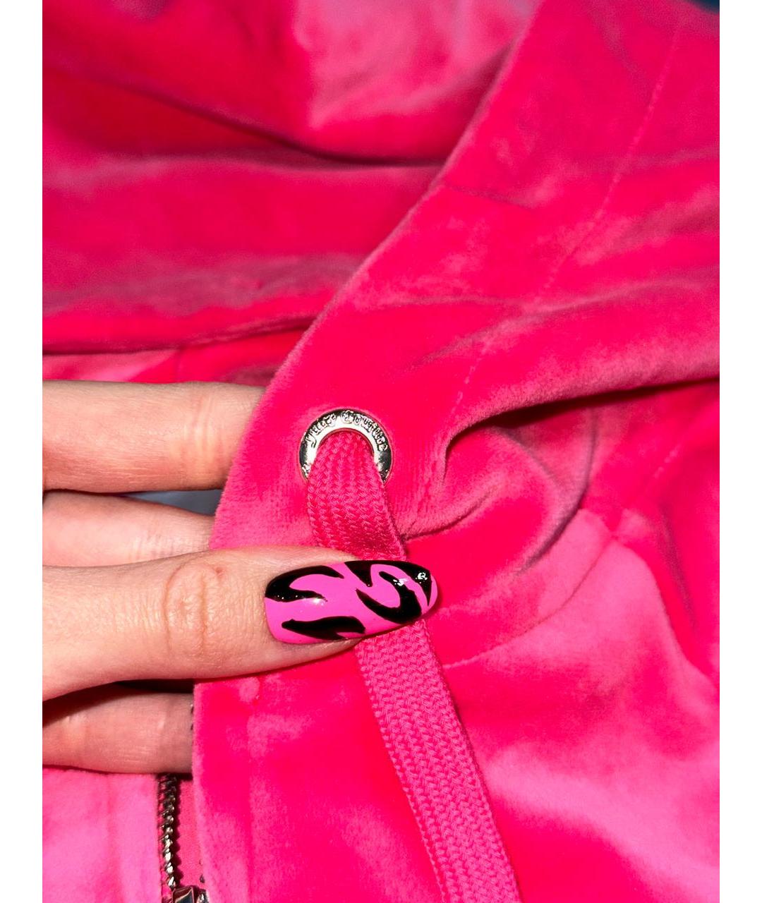 JUICY COUTURE Розовый велюровый костюм с брюками, фото 6