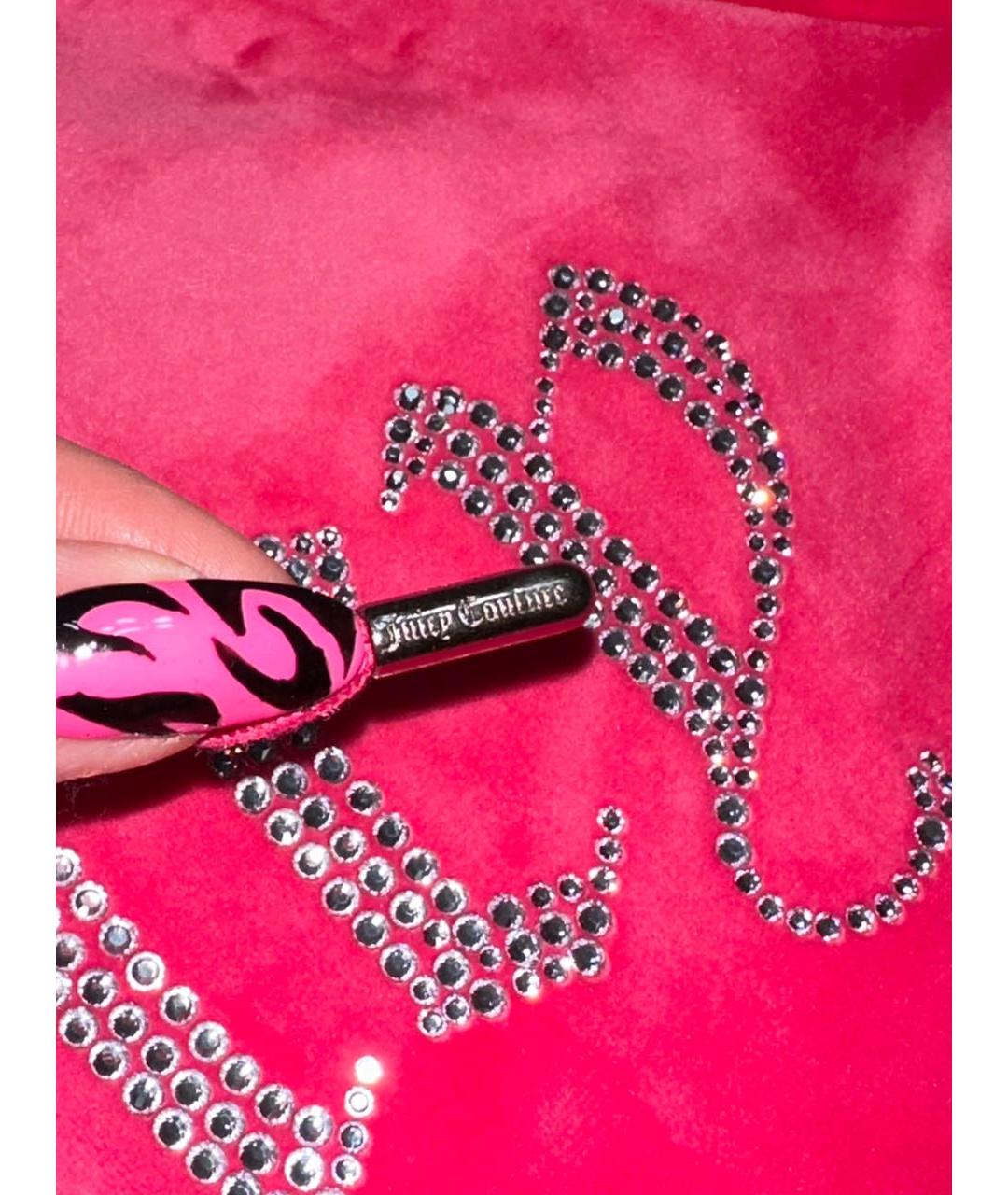 JUICY COUTURE Розовый велюровый костюм с брюками, фото 5