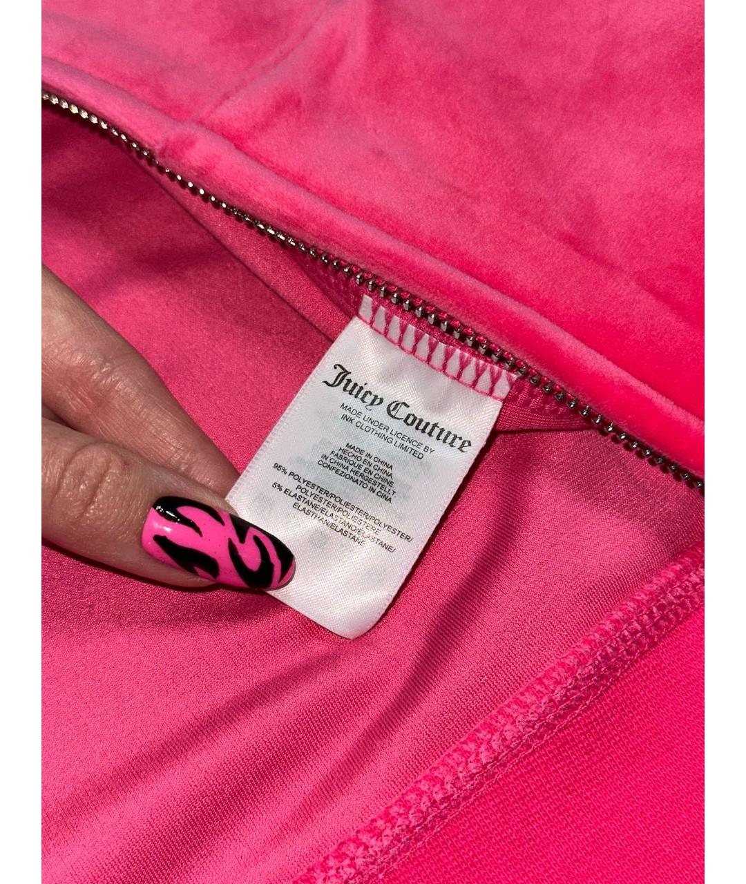 JUICY COUTURE Розовый велюровый костюм с брюками, фото 8