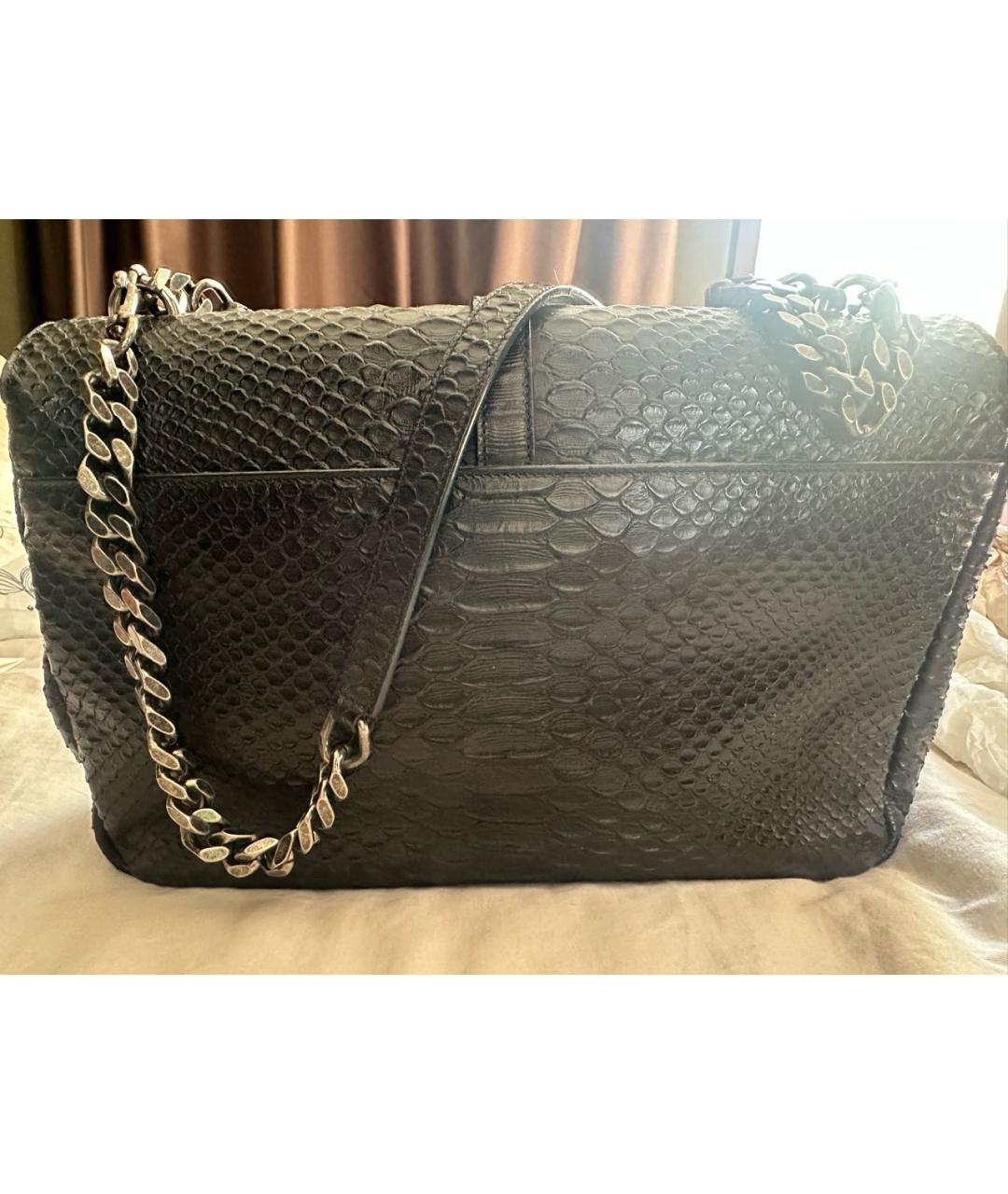 SAINT LAURENT Черная кожаная сумка через плечо, фото 4