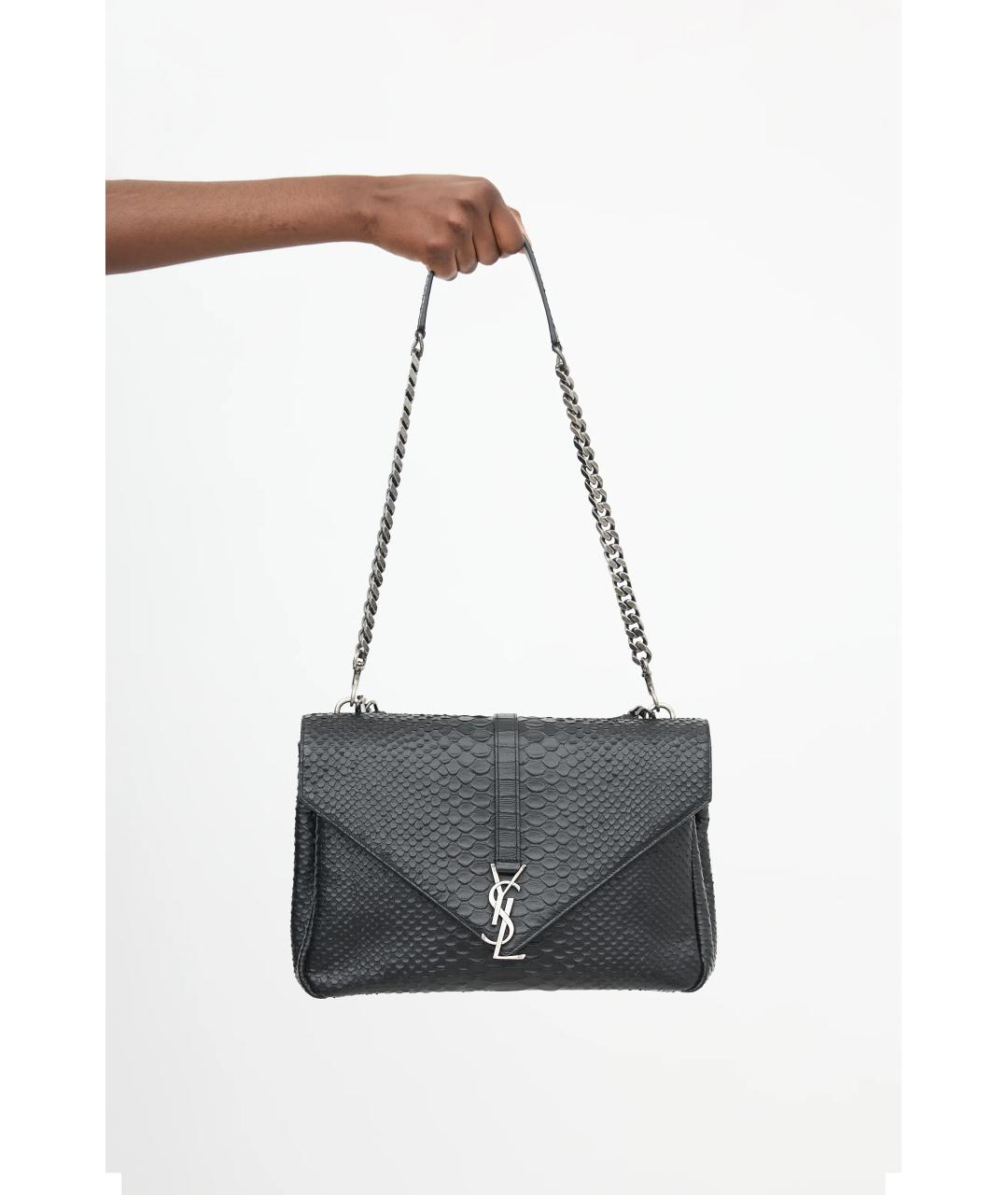 SAINT LAURENT Черная кожаная сумка через плечо, фото 6