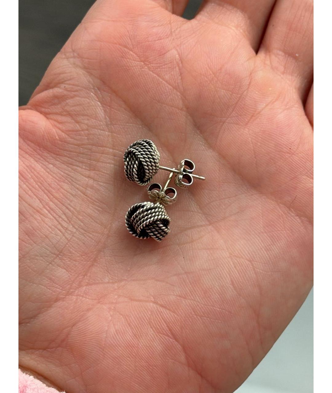 TIFFANY&CO Серые серебряные серьги, фото 3