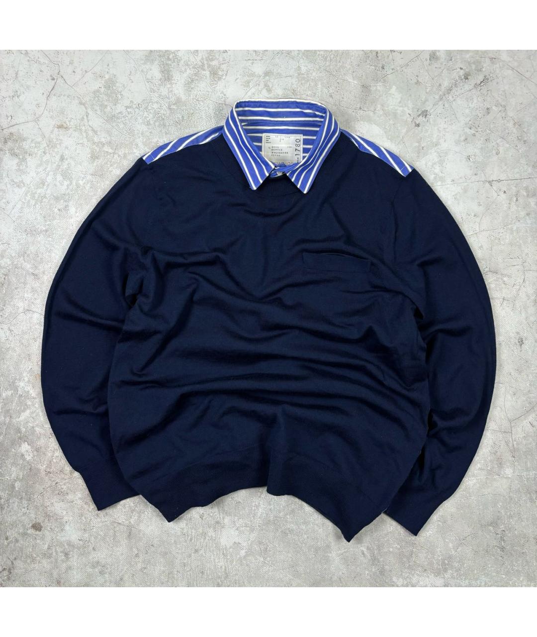 SACAI Темно-синий джемпер / свитер, фото 9