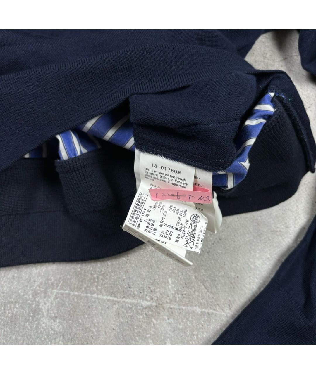 SACAI Темно-синий джемпер / свитер, фото 8
