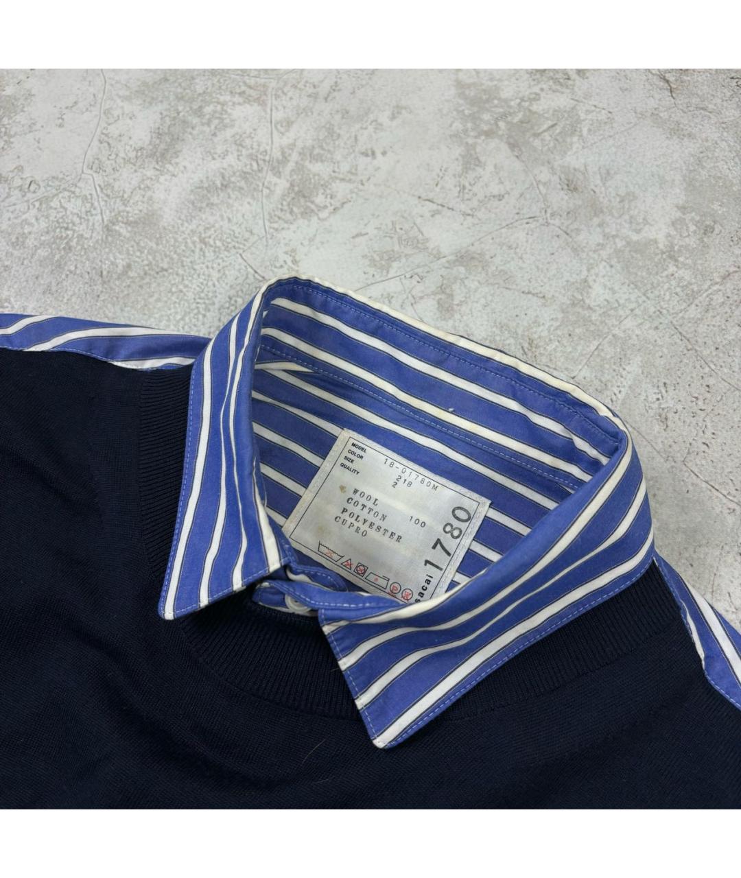 SACAI Темно-синий джемпер / свитер, фото 5