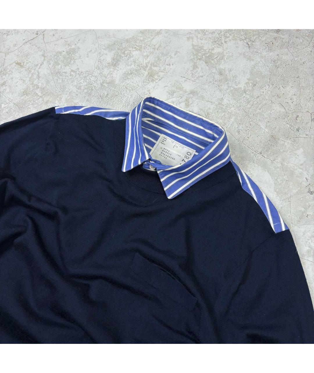 SACAI Темно-синий джемпер / свитер, фото 4