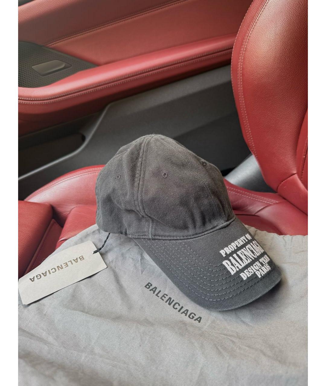 BALENCIAGA Серая хлопковая кепка, фото 2