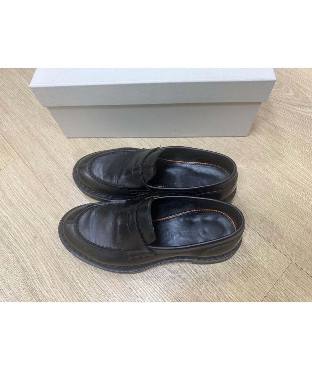 SANTONI Черные лоферы из лакированной кожи, фото 5