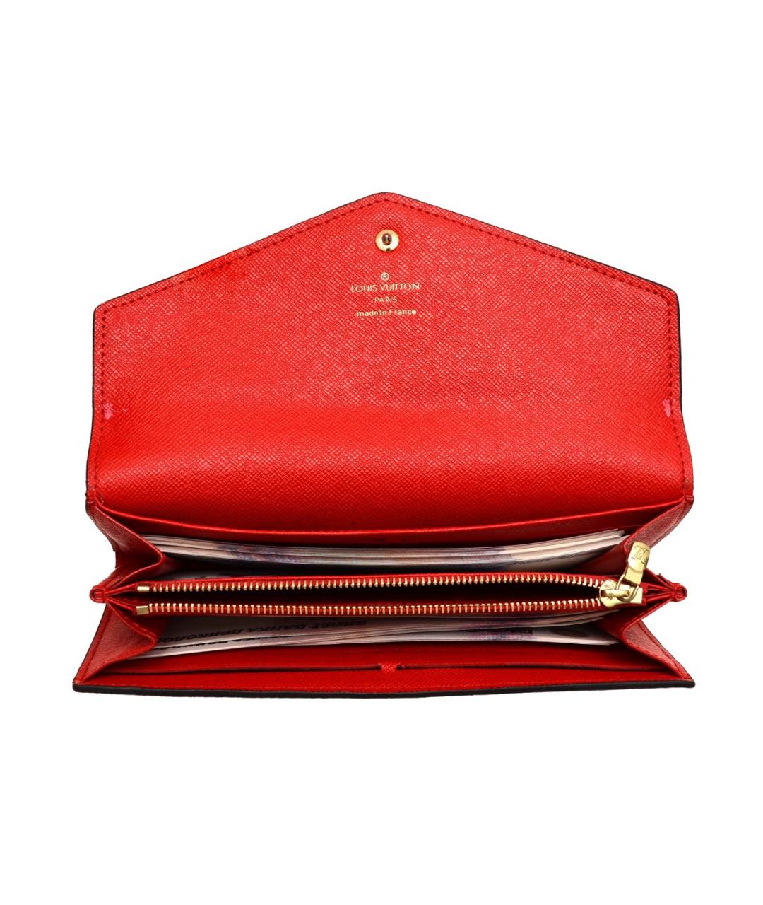 LOUIS VUITTON Коричневый кожаный кошелек, фото 3