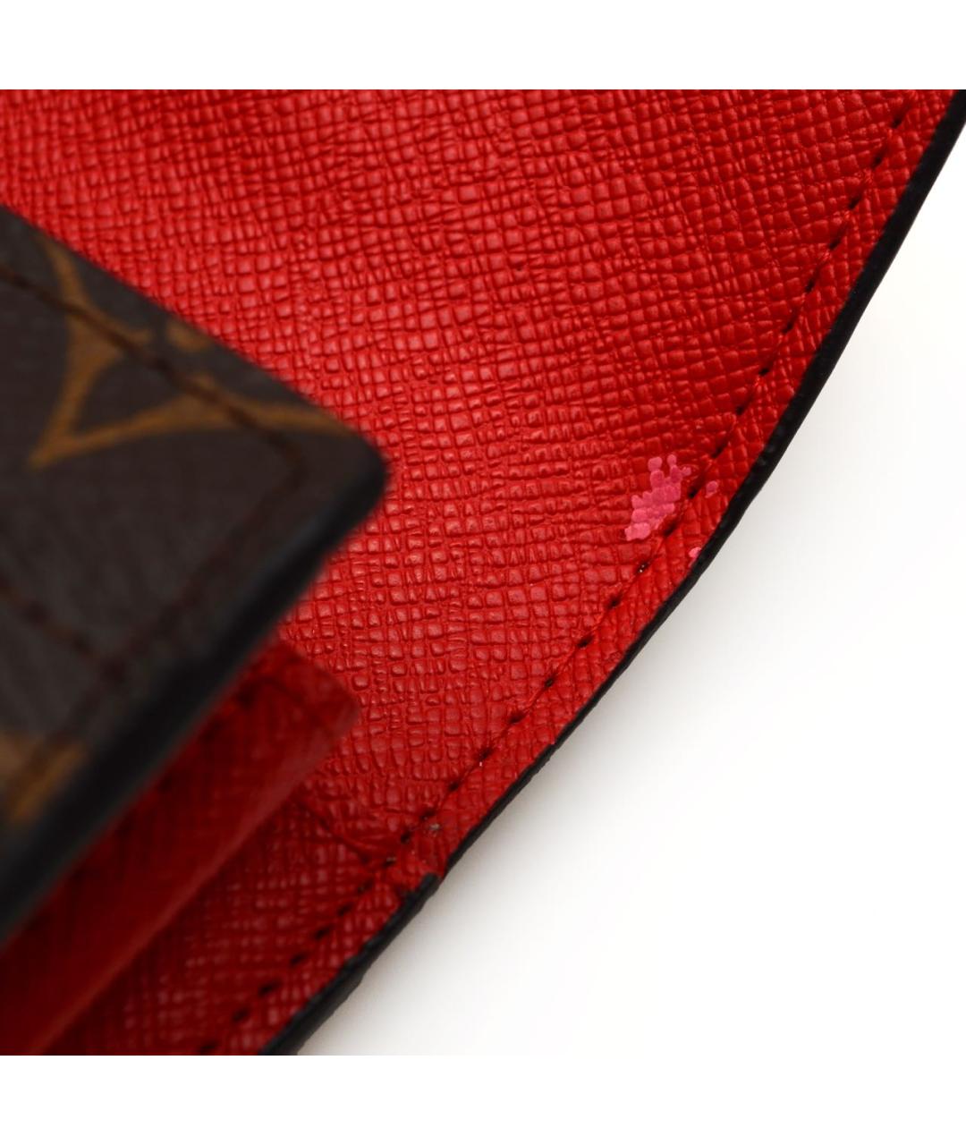 LOUIS VUITTON Коричневый кожаный кошелек, фото 8