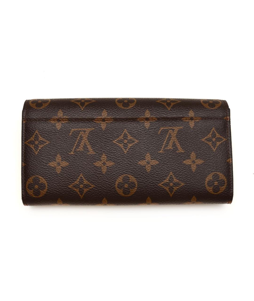 LOUIS VUITTON Коричневый кожаный кошелек, фото 4