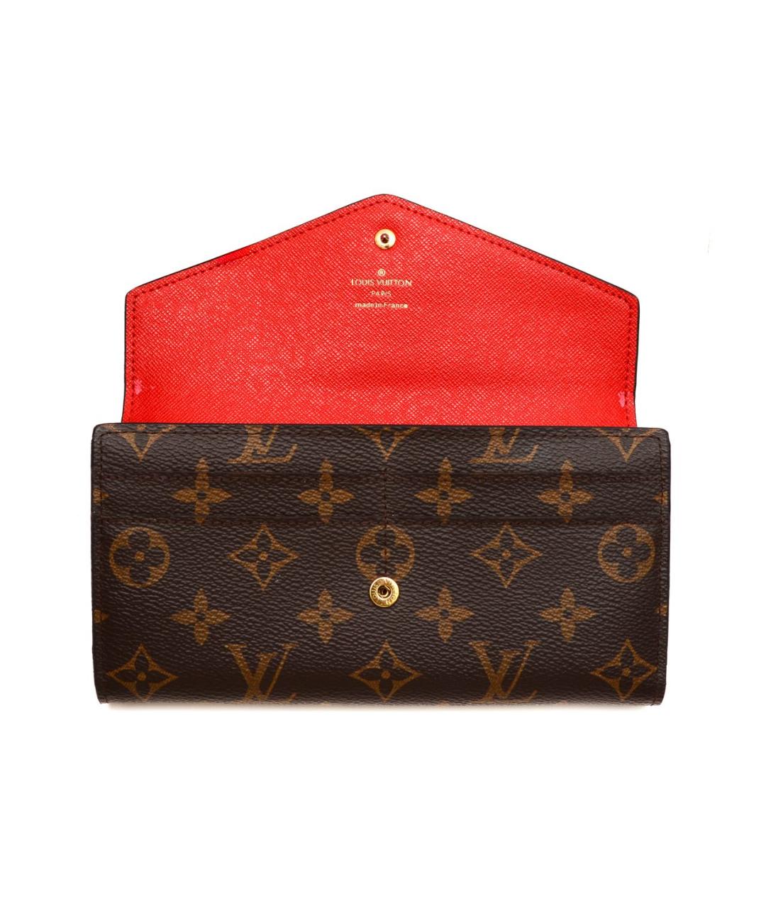 LOUIS VUITTON Коричневый кожаный кошелек, фото 2