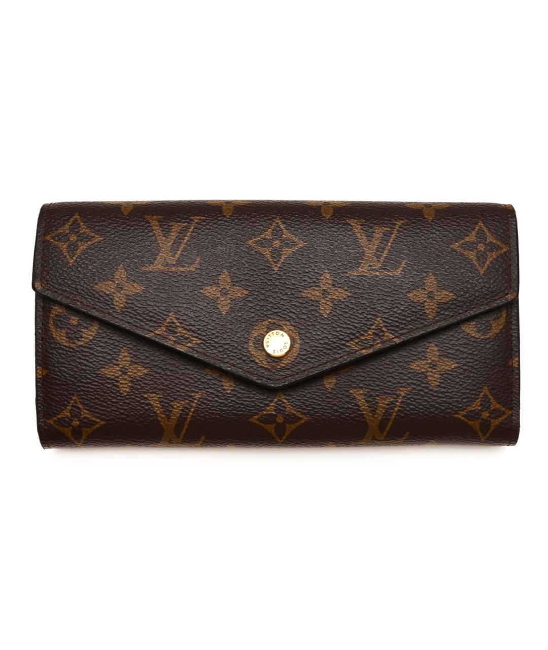 LOUIS VUITTON Коричневый кожаный кошелек, фото 9