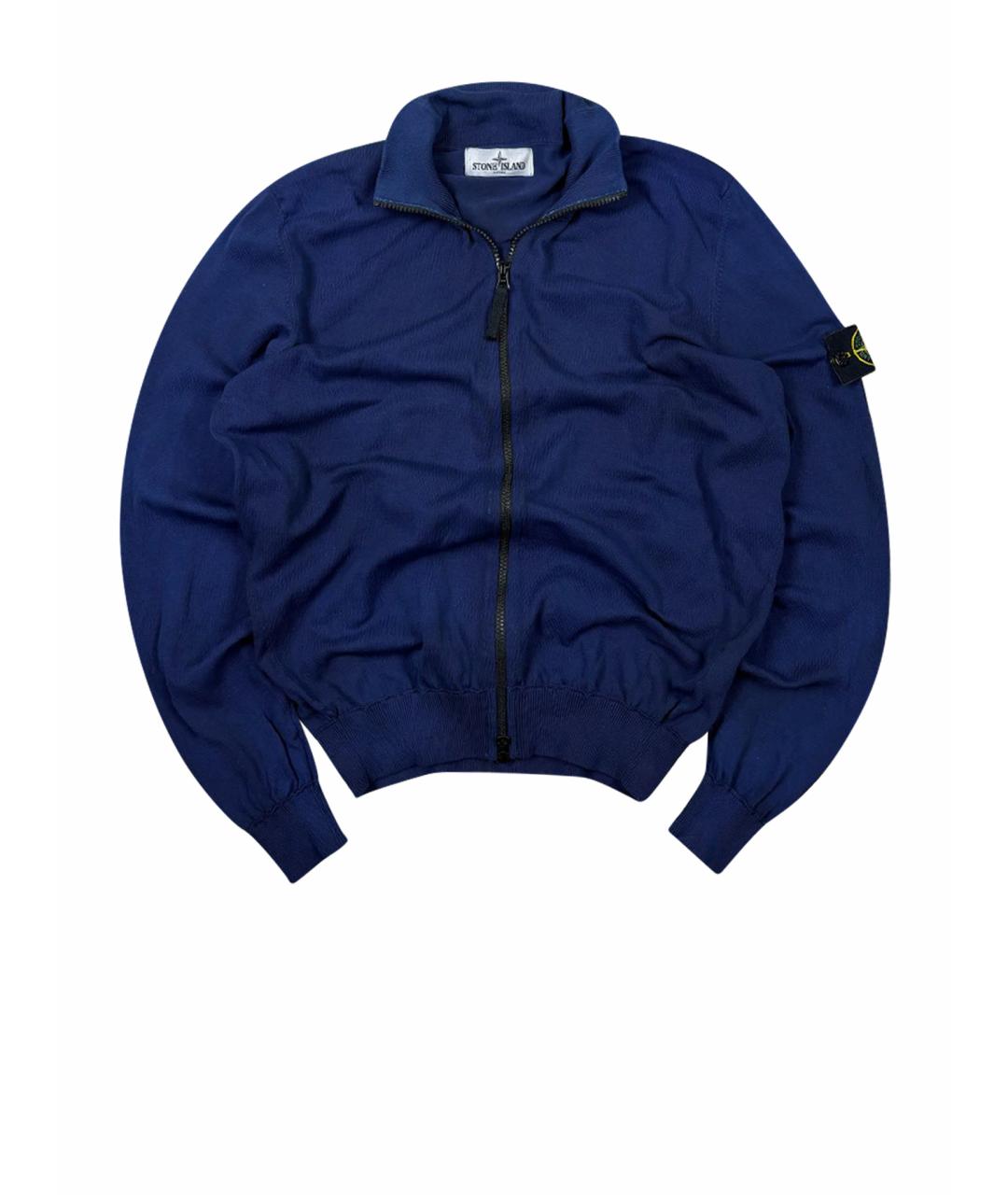 STONE ISLAND Темно-синий хлопковый джемпер / свитер, фото 1