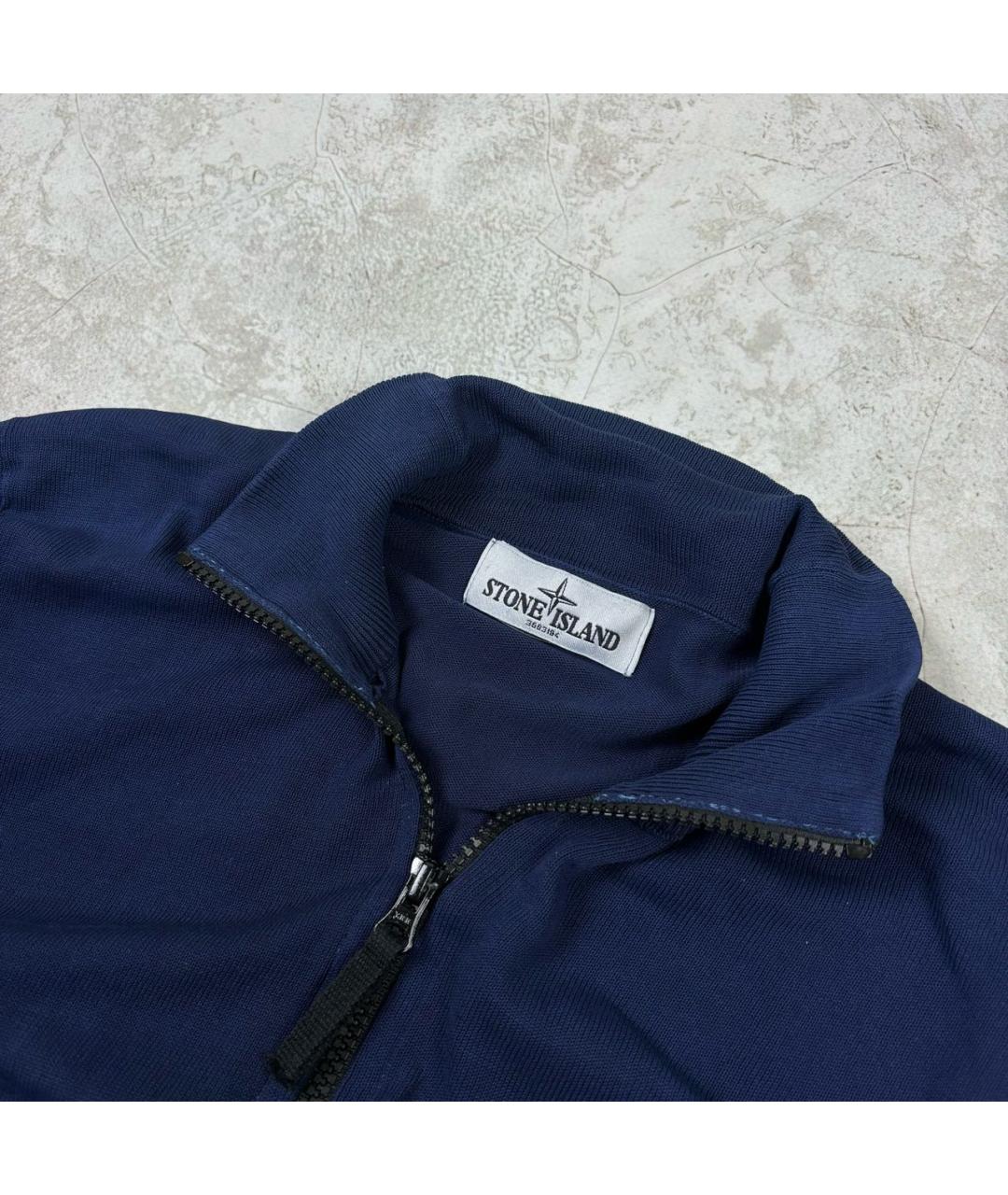 STONE ISLAND Темно-синий хлопковый джемпер / свитер, фото 3